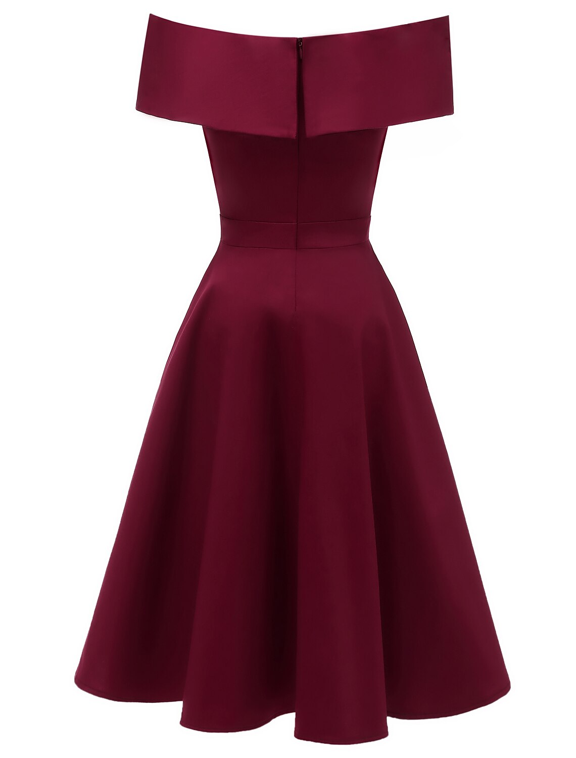 Abiti da cocktail a trapezio, eleganti, per ballo di fine anno, laurea, lunghezza al ginocchio, maniche corte, spalle scoperte, spandex, con elegante